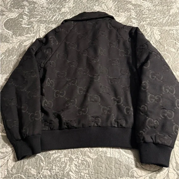 Gucci Black Patterned Bomber Jacket - Picture 2 of 5